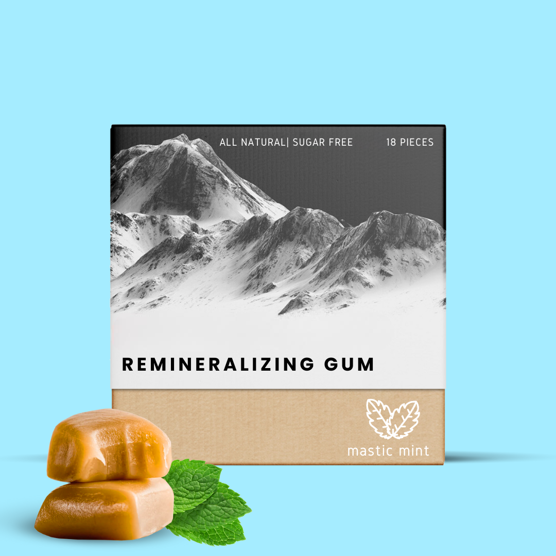 Remineralizing Gum – Enamel Repair & Breath Freshening Chewing Gum with Natural Minerals, Mint Flavor
