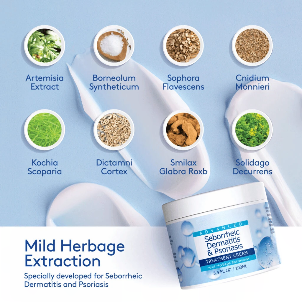 Seborrheic Dermatitis & Psoriasis Cream – Fast-Relief Moisturizer for Itchy, Flaky Skin