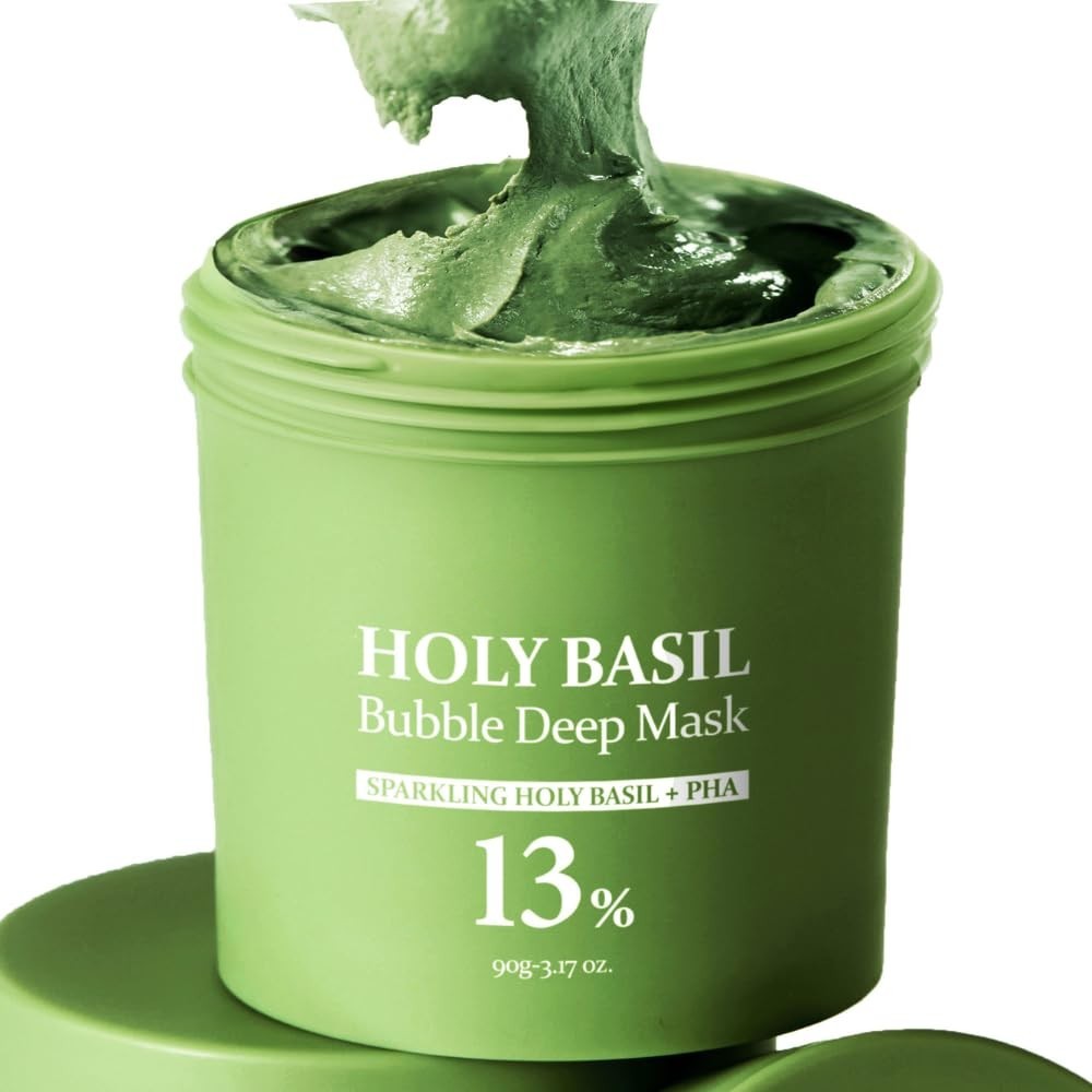 Holy Basil Bubble Deep Mask – 90g Clay & Foam Detox Mask for Pores, Oil & Blackheads