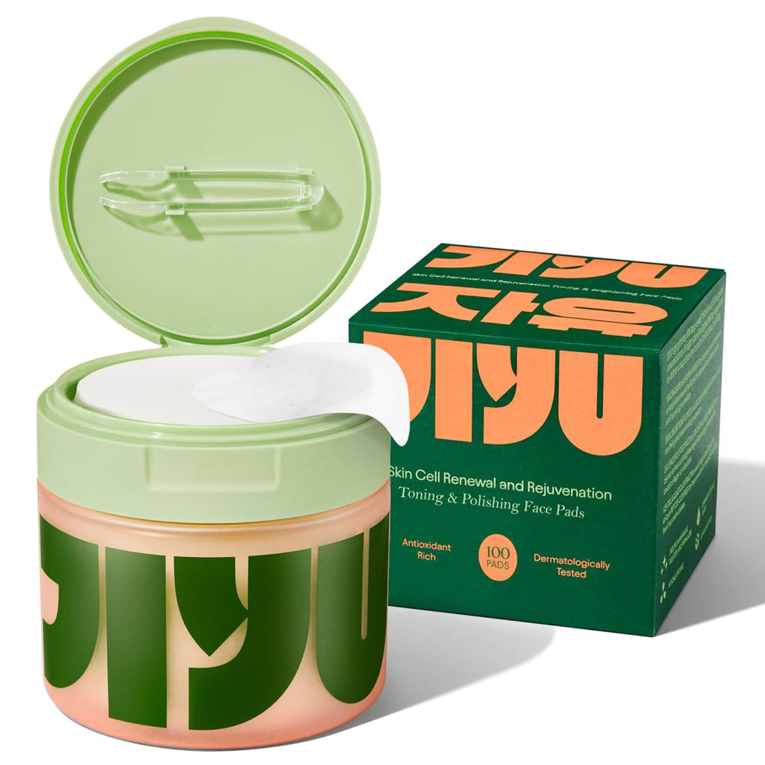 Jiyu Toning Polish Pads – Exfoliating & Hydrating Korean Skincare (100 Count)