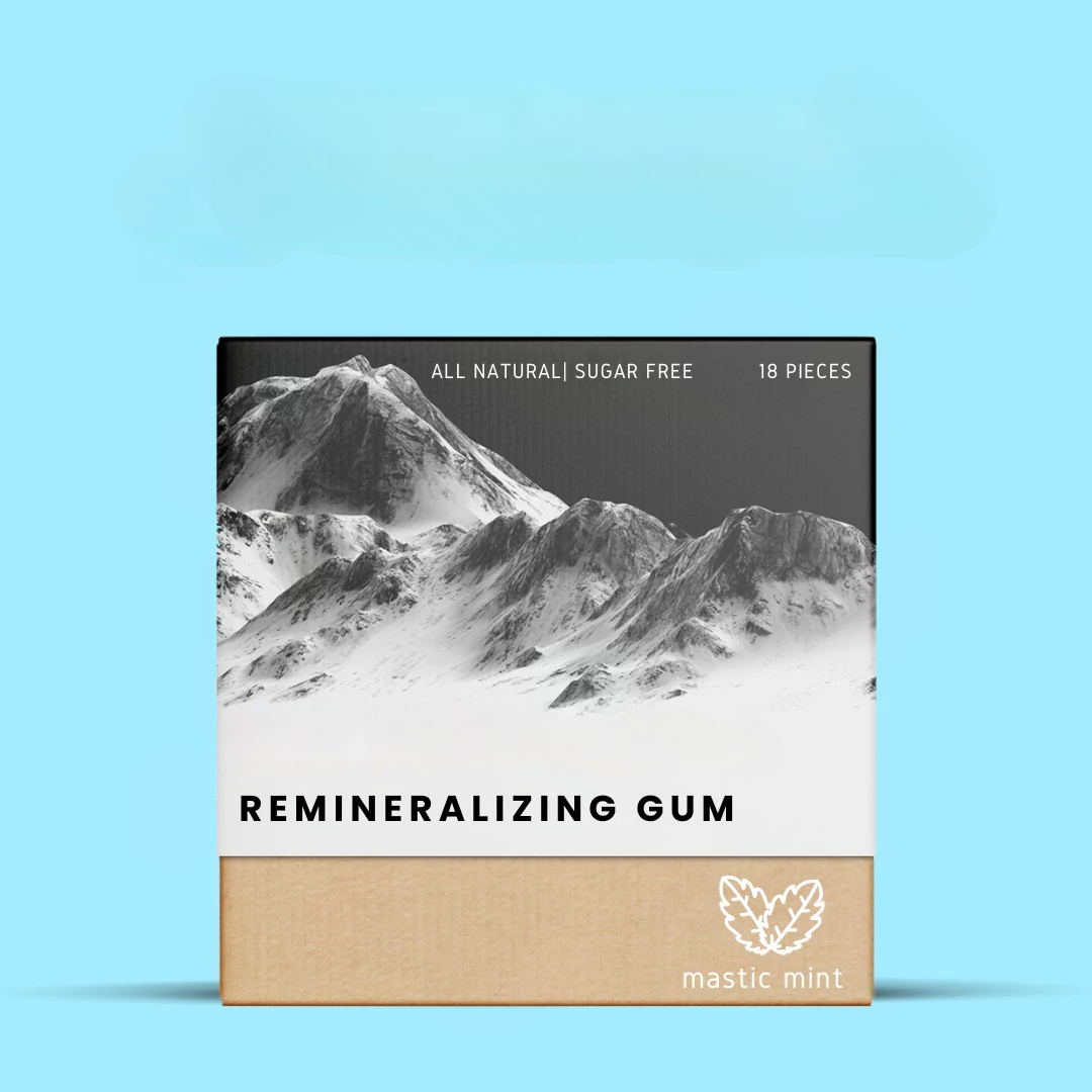 Remineralizing Gum – Enamel Repair & Breath Freshening Chewing Gum with Natural Minerals, Mint Flavor