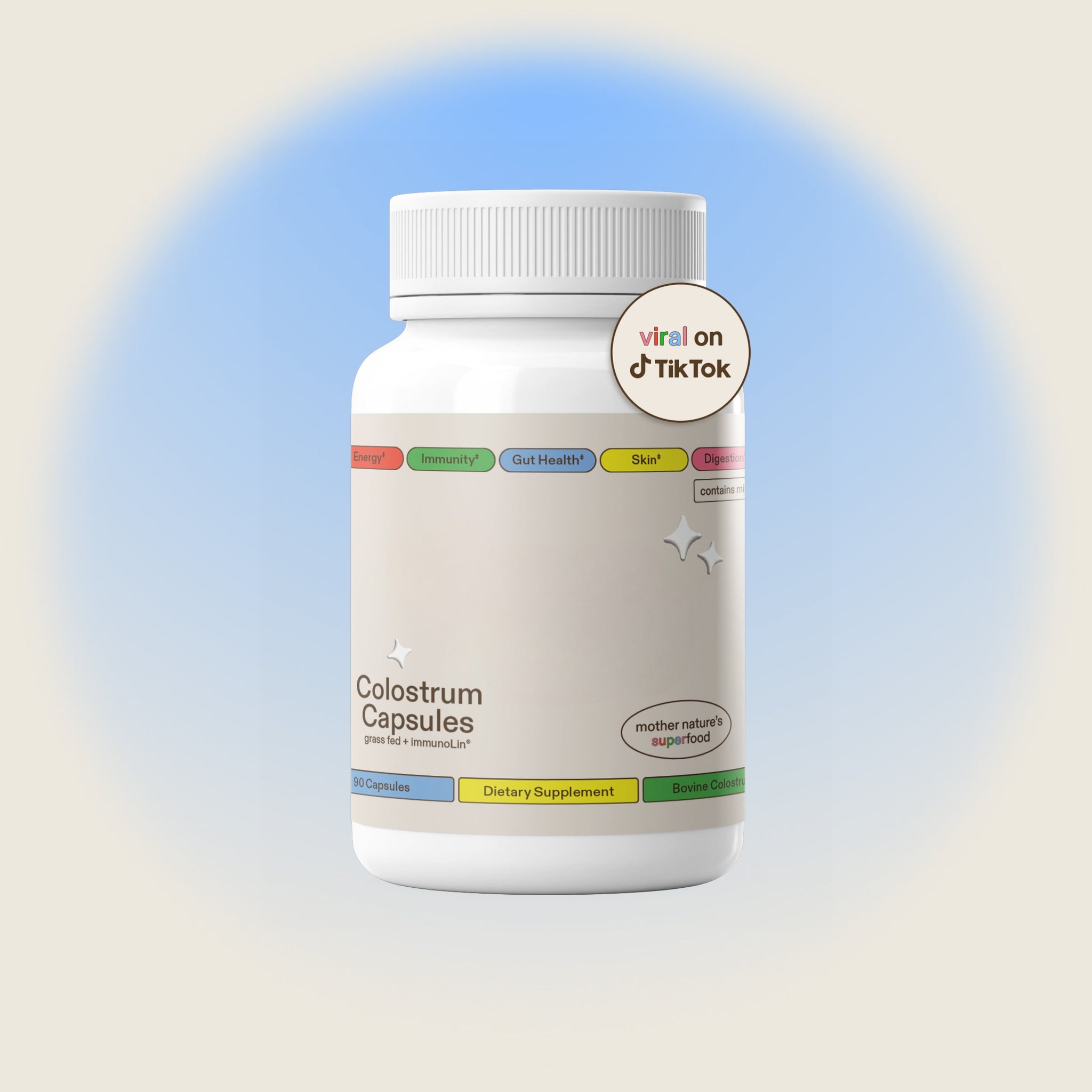 Daily Immune & Gut Support with Bovine Colostrum Capsules – 30 Servings