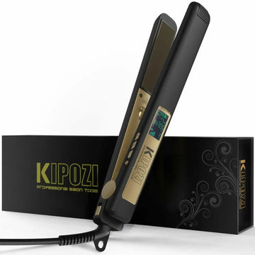 KIPOZI Flat Iron Hair Straightener – Nano Titanium Plates, 15 Temp Settings, Dual Voltage