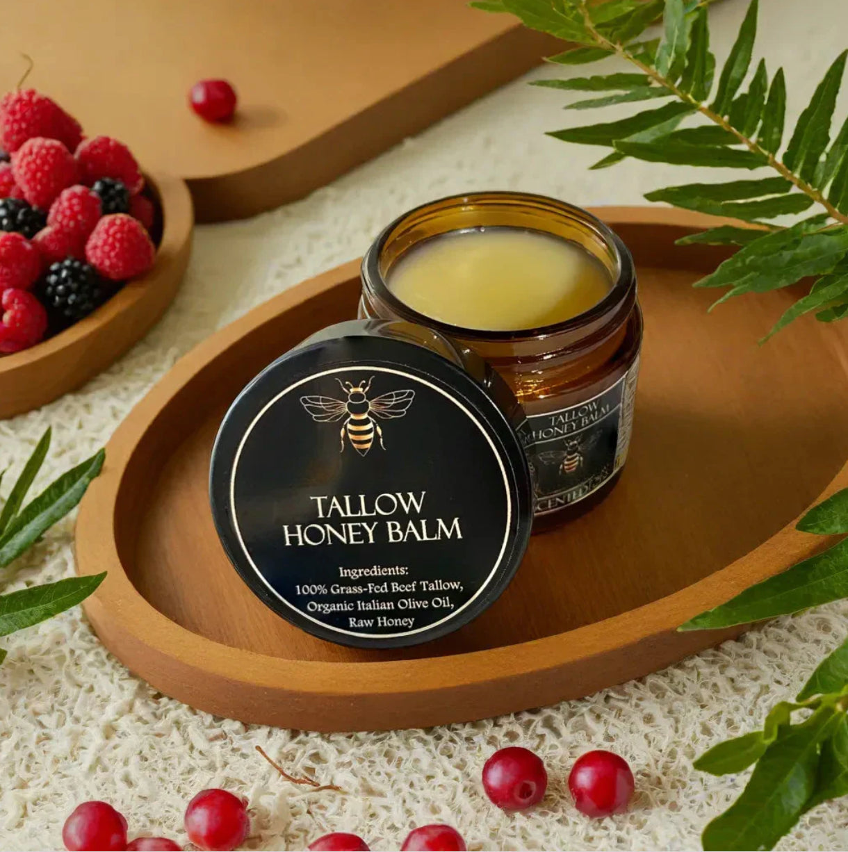 Honey Tallow Balm – Organic Beef Tallow & Raw Honey Moisturizer for Dry Skin, 2oz - ElevateHealthTech