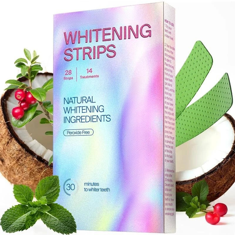 Green Whitening Strips – Natural Teeth Whitening with Plant-Based Formula (14 Strips)