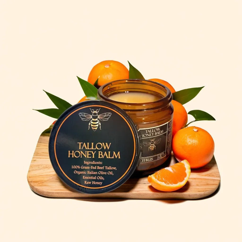 Honey Tallow Balm – Organic Beef Tallow & Raw Honey Moisturizer for Dry Skin, 2oz - ElevateHealthTech